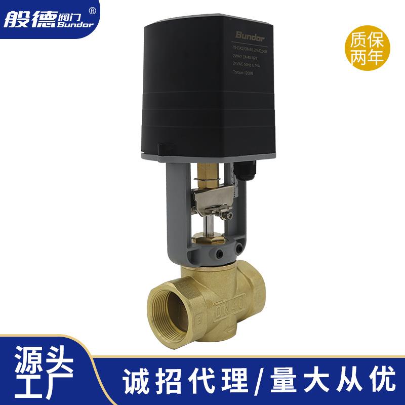 调节阀电动二通流量调节阀电动黄铜二通调节阀24V220VDN25
