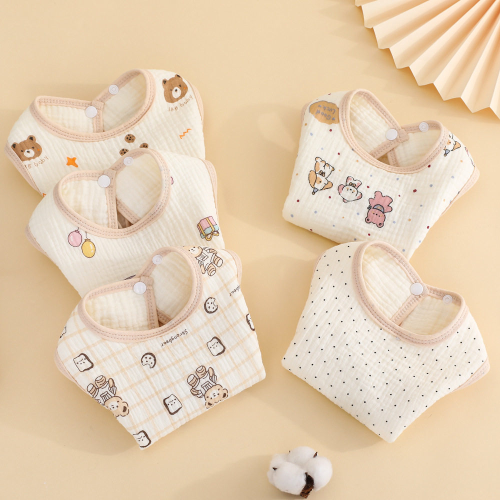 新生六层纱布围嘴儿童口水巾宝宝肚兜A类棉婴儿擦嘴饭兜围兜