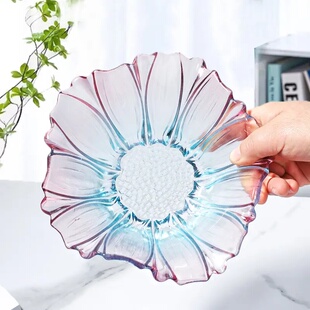 渐变果冻色梦幻粉蓝超仙葵花果斗家用大容量沙拉果斗 两只装