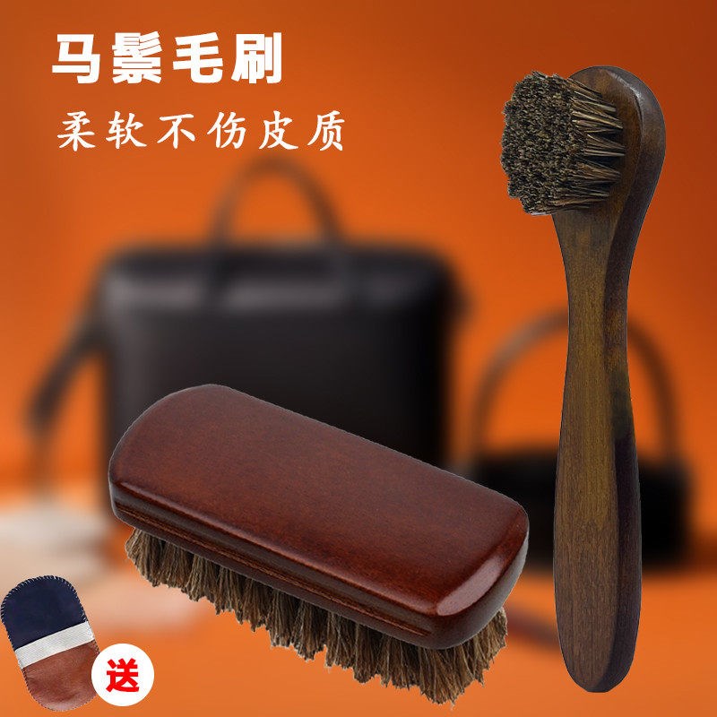 热销马鬃毛鞋刷软毛打鞋油用刷子擦鞋刷皮鞋除尘上抛光实木家用不