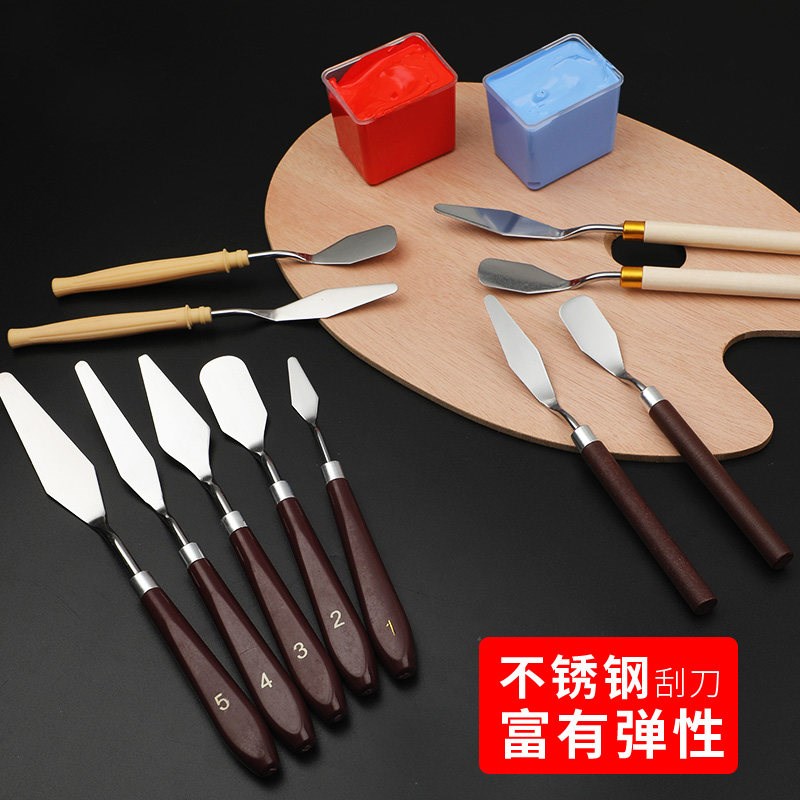 热销水粉丙烯颜料油画刮刀颜料挑刀油画刀 色彩画刀 挑颜料刀平头