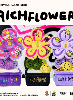 有钱花 x Smiley 联名系列桌面摆件客厅装饰毛绒玩具公仔礼盒B