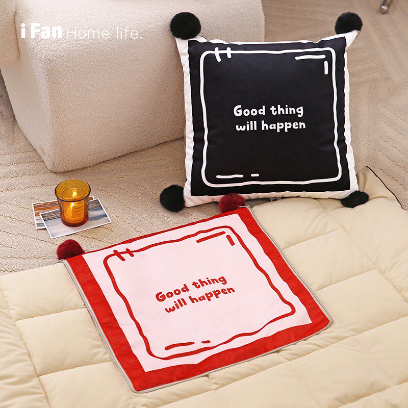 漫画风抱枕被子二合一车载两用可折叠办公室空调毯子四季可机洗,居家布艺,抱枕被,淘宝优惠券,粉丝福利购,淘宝优惠卷