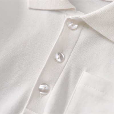 男女儿童春秋款纯棉白色T恤学生校服打底衫娃娃领长袖衬衫Polo领