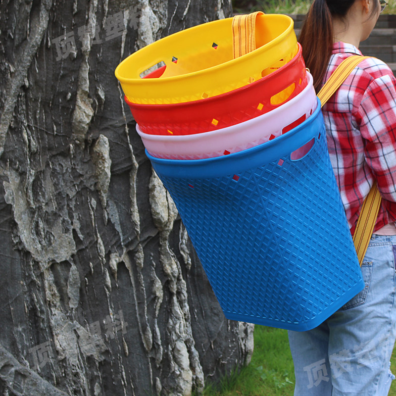 仿竹编塑料背篓大号加厚石榴背篼采茶蘑菇水果蔬菜赶集用背筐红色,特色手工艺,竹编/竹雕,淘宝优惠券,粉丝福利购,淘宝优惠卷