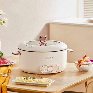 摩动电火锅电锅多功能家用料理蒸煮一体电炒火锅锅6L大容量电锅