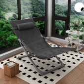 躺椅午休折叠月亮椅懒人沙发家用阳台靠背椅子户外便携式 沙滩凉椅