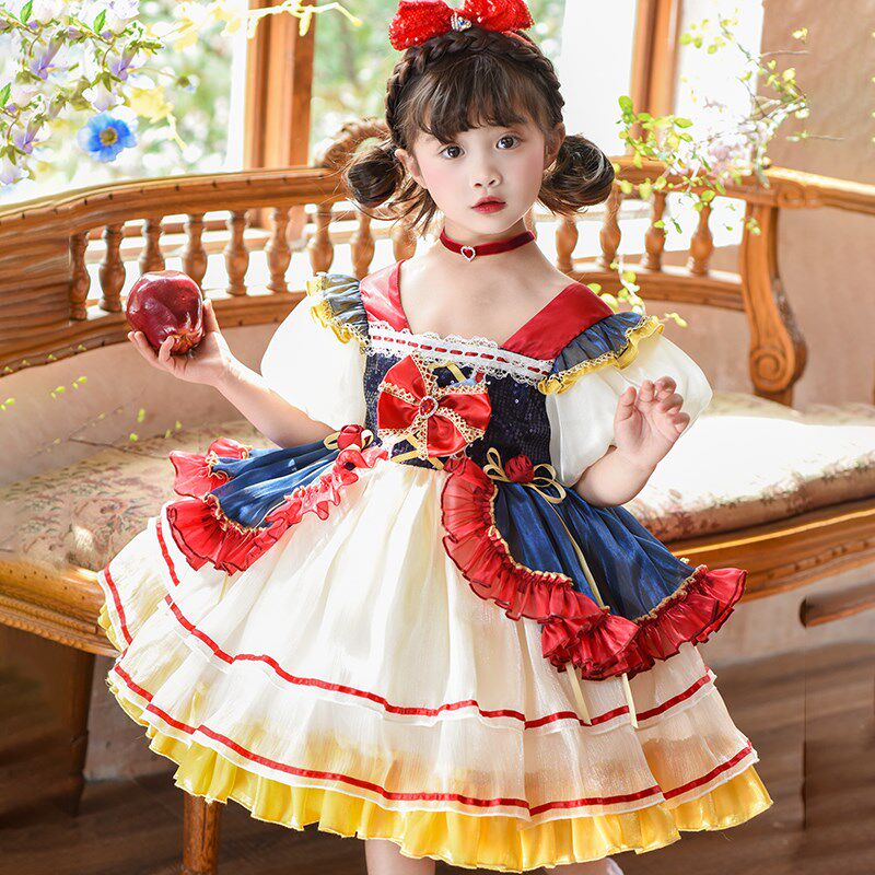 女童夏装白雪公主裙 2025夏季新款童装女宝儿童生日礼服连衣裙子