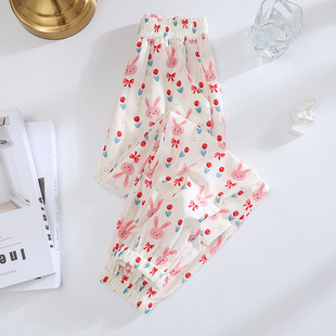 女童防蚊裤夏装2023新款洋气时尚宽松休闲裤儿童薄款夏季女孩裤子