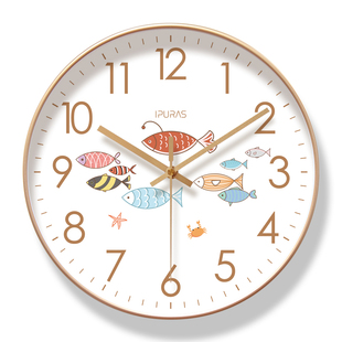 易普拉6228挂钟客厅钟表简约北欧时尚家用时钟挂表静音扫秒石英钟