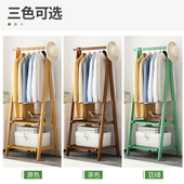 挂衣架卧室落地家用室内简易实木置物房间收纳衣服包双层衣帽架子