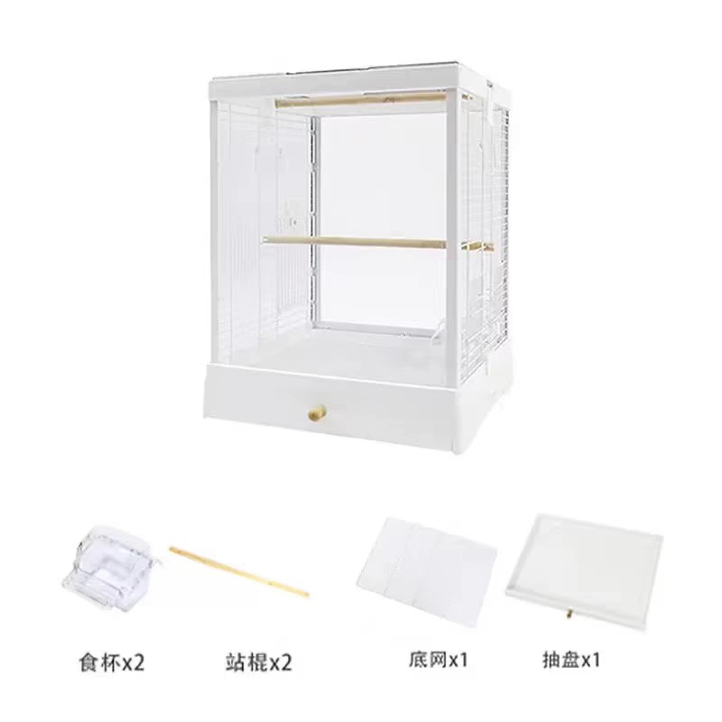 达洋家用高透玻璃全景观赏鸟笼子大别墅珍珠虎皮牡丹鹦鹉B4001