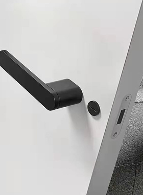 灰色极简锁磁吸静音房间木门锁家用生态房门锁具黑色锌合金分体锁