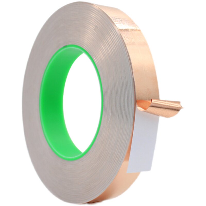 双导铜箔胶带加厚0.1mm屏蔽 防静电耐高温地坪自粘双面导电铜箔纸
