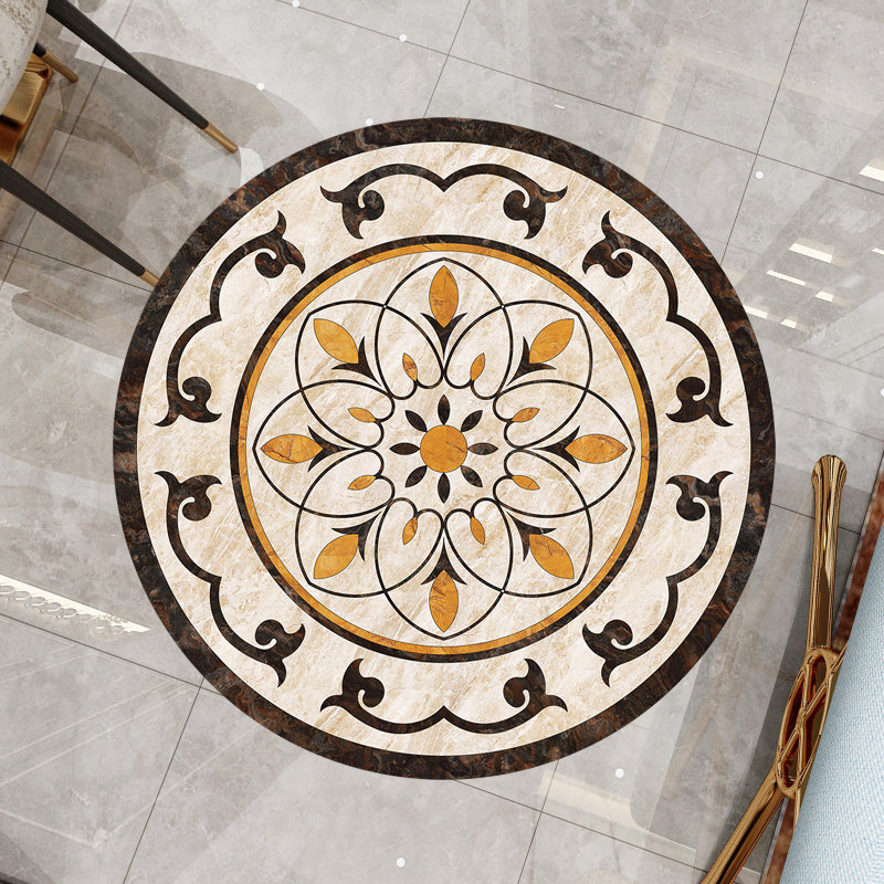 客厅门口入户地砖地板贴纸防滑耐磨自粘圆形欧式拼花瓷砖贴墙壁纸