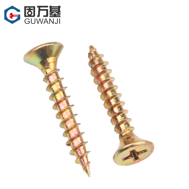 彩锌纤维钉加硬干壁钉十字平头自攻螺丝钉沉头木螺钉墙板钉M3.5M4
