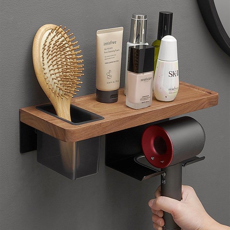 浴室牙刷置物架吹风机一体免打孔家用夹板壁挂卷发棒多功能收纳架,家庭/个人清洁工具,吹风机置物架,淘宝优惠券,粉丝福利购,淘宝优惠卷