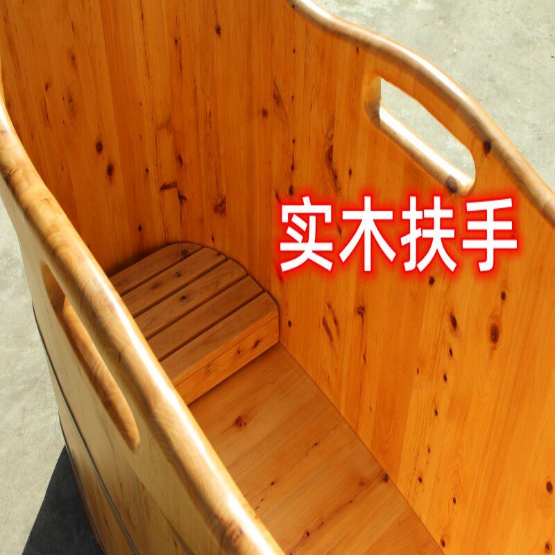 美容院香橡木洗澡桶成人浴盆木桶浴桶泡澡桶柏木质浴缸加厚沐浴桶