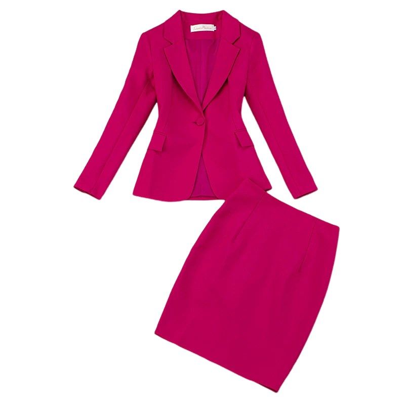 西装外套女春夏季2024新款职业装小个子高级感西服两件套装套裙