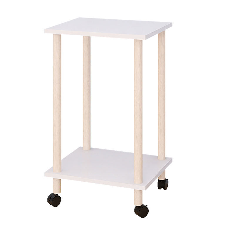 电视机旁专用花架客厅电视柜旁二层移动落地实木带轮鲜花置物架子