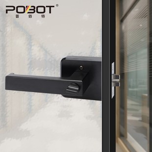 浴室平开玻璃门锁有门框极窄门锁静音磁吸铝镁钛合金卫生间门门锁