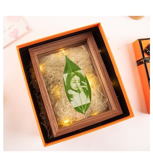 叶雕平安树叶雕刻照片定制叶子礼品创意刻画送生日礼物纪念日diy