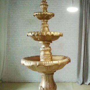 欧式多层罗马柱花盆婚庆喷泉花园别墅酒店影楼喷水池婚庆道具摆件