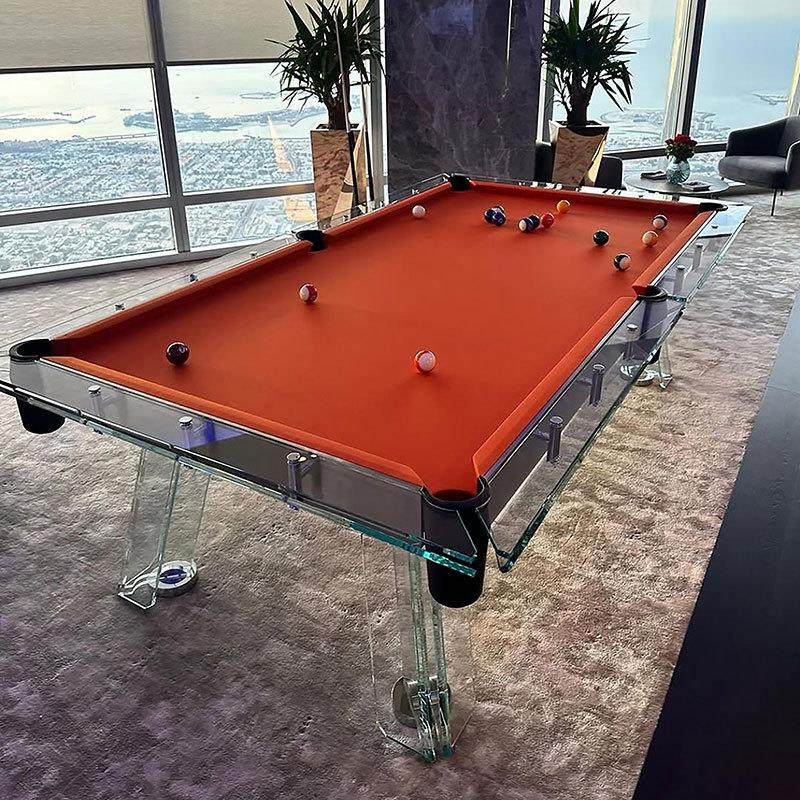 拓朴7尺青石板台球桌家用商用钢化透明玻璃中式桌美式黑八标准型