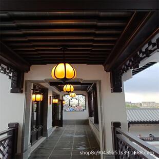 铝代木古建四合院铝合金茶壶档飞椽组合翘角荷包椽里口木护栏挂落