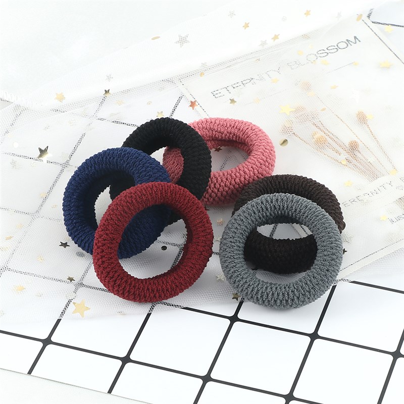 6Pcs/Lot Solid Color Basic Rubber Bands Simple High Elastic