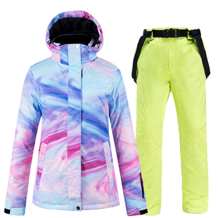 Fashion Colorful Snow Suit Wear Womens Snowboard Clothing