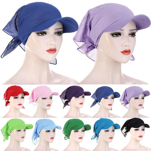 好货New Fashion Tie-dye Solid Color Scarf Hat Outdoor Windpr