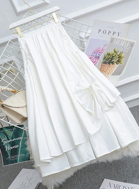 Spring Sweet Elegan Solid Color High Waist Bow Tie Setwear I