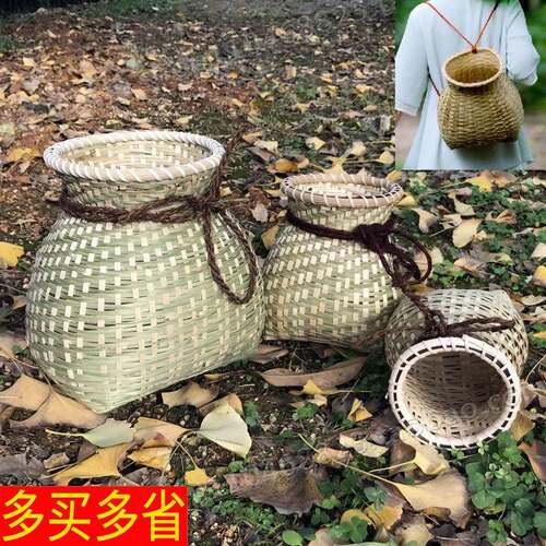 极速Handmade bamboo back Lou back basket bamboo woven agricu