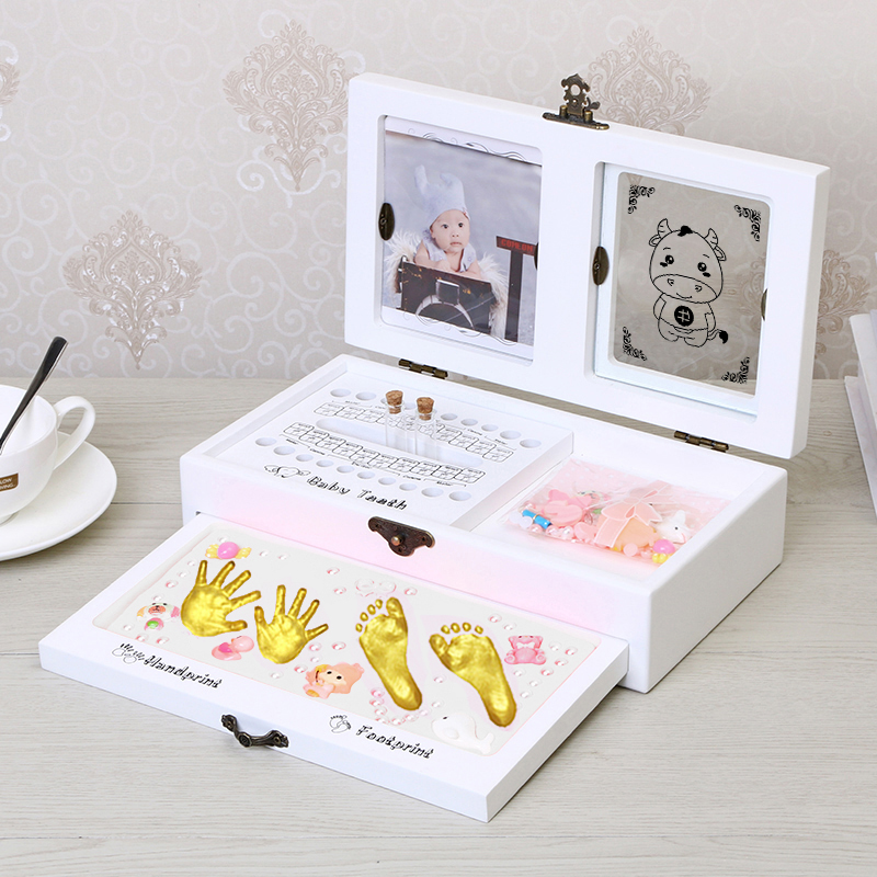 新生婴儿手脚印印泥手足纪念品周岁留念满月宝宝一百天纪念牛宝宝
