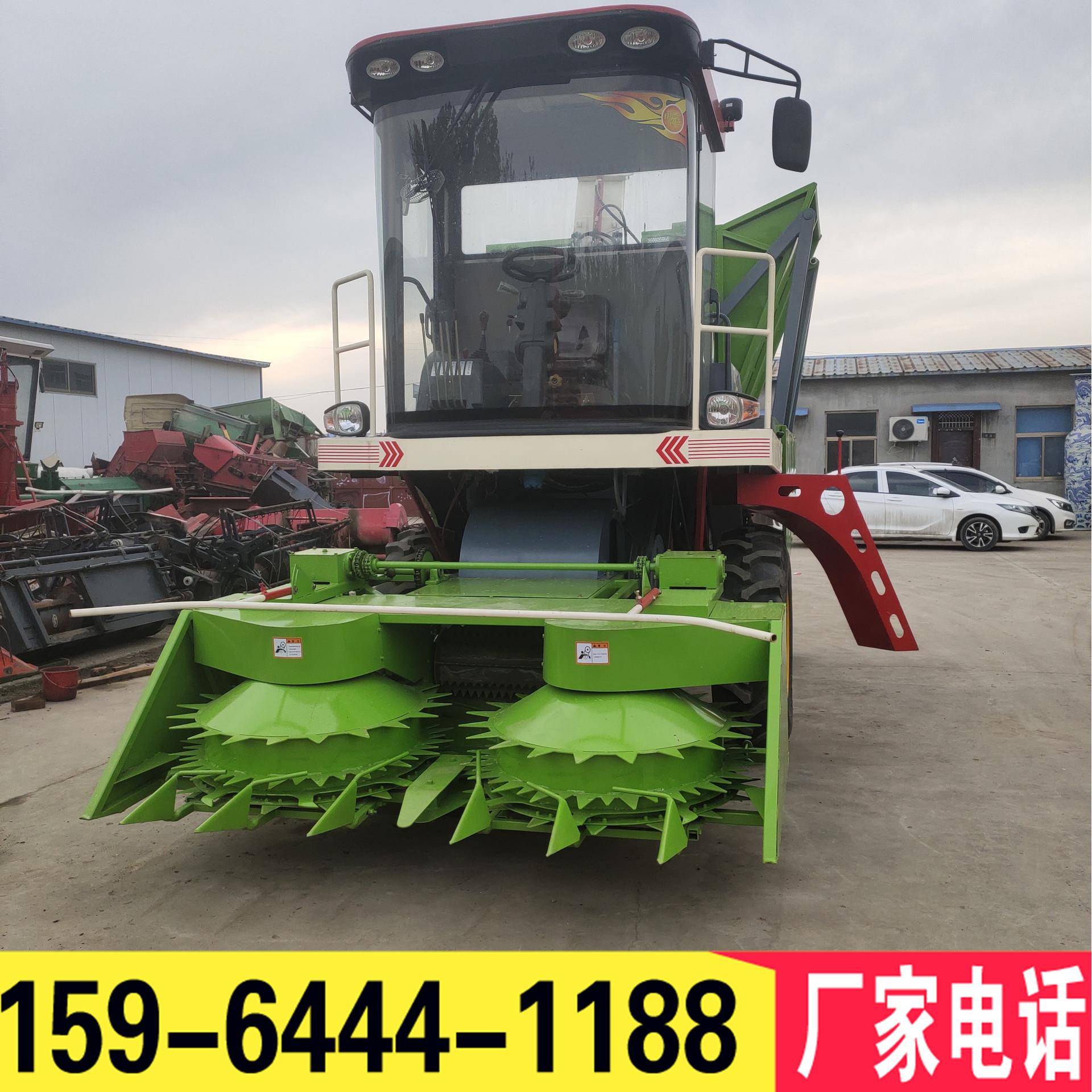 圆盘割台式青储机 玉米秸秆青储收割机 自走式牧草粉碎黄储机