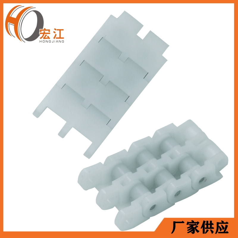 厂家供应医化妆品制造标贴输送机设备配件双排小节距塑料板链链条