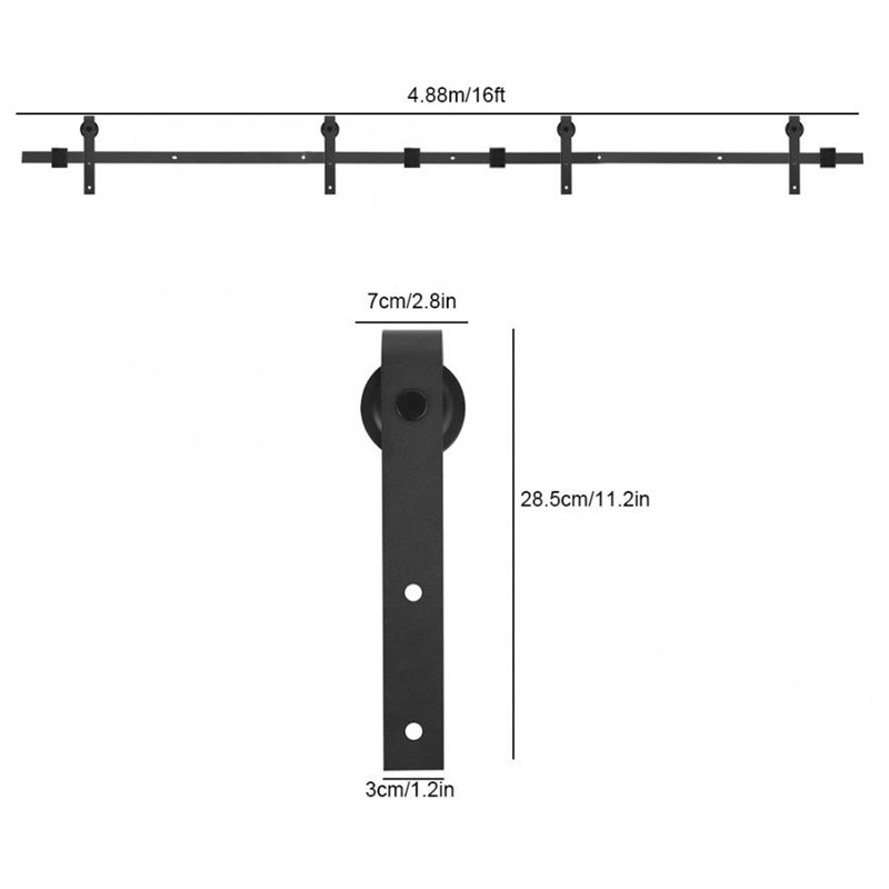 Shower Roller 16FT 488cm Double Door Splicing Regular Carbon