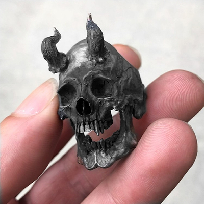 Gothic Punk Satanic Devil Skull Ring Vintage Steampunk Men&#