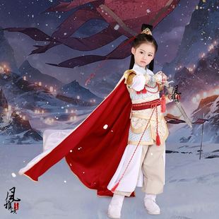 儿童走秀舞台服装 女童花木兰将军侠女风女侠风帅气超酷演出服