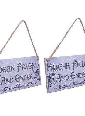 2X Speak Friend And Enter Wooden Hanging Man Cave Gift