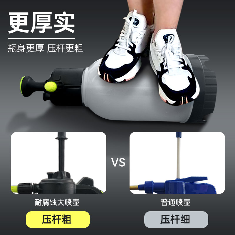 2升压力喷壶耐酸碱专用耐酸耐碱耐高温喷壶清洗清洁耐腐蚀工业用