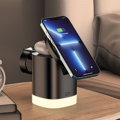 3 in 1 Magnetic Charging Dock Station Plastic Foldable RGB
