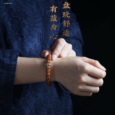核桃文玩手串女男盘玩原籽金刚菩提子生肖本命佛檀木佛珠手链