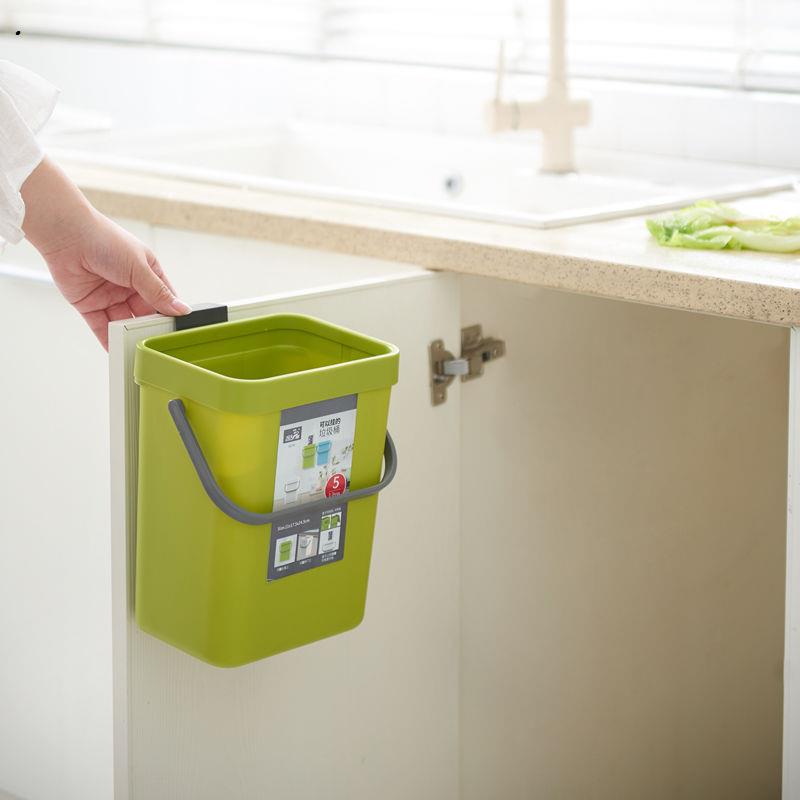 厨房垃圾桶挂式免打孔壁挂式垃圾桶家用卫生间柜门悬挂垃圾筒带盖