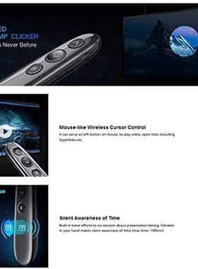 Wireless Presenter Remote with Air Mouse Function Rechargeab