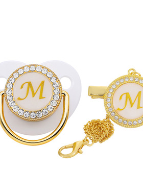 26 Name Initial Letter White Baby Pacifier Clip Pacifier Cha