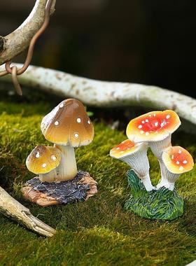 仿真小蘑菇树脂摆饰花盆景装饰品多肉微景观庭院鱼缸造景生态瓶