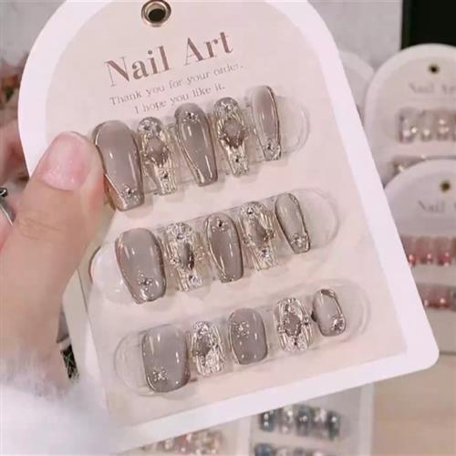 认准抖音布契拉提/苍烟纯手工穿戴甲光疗美甲猫眼爆闪温柔美