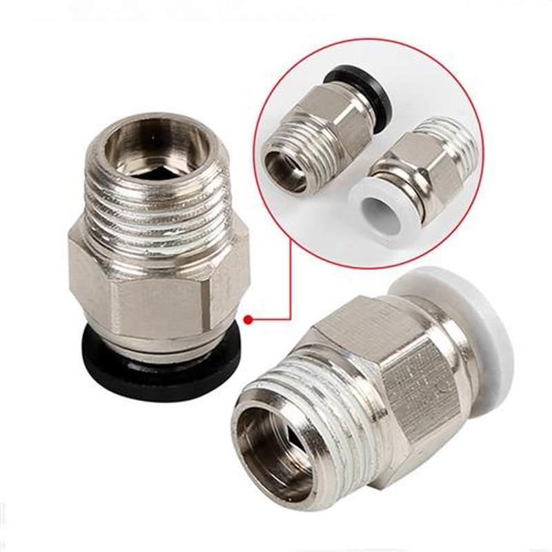 新款气管接头螺纹直通PC4-M5/PC6PC8-02PC12黑色对接气动接头快速